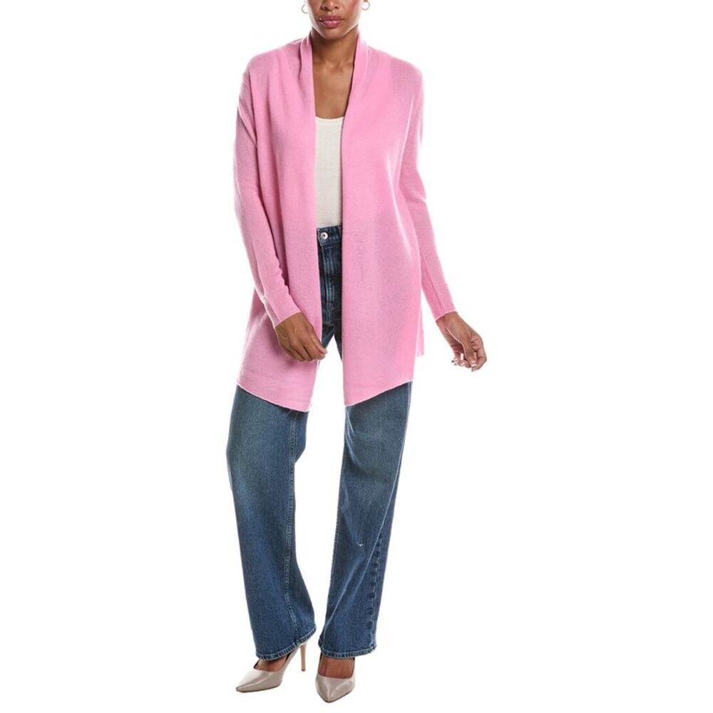 Incashmere Womens  Open Front 100% Cashmere Cardigan, Pink